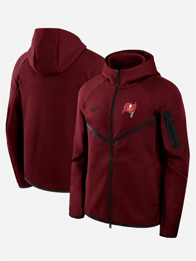 Men's Tampa Bay Buccaneers Red Tech Fleece Full-Zip Windrunner Hoodie